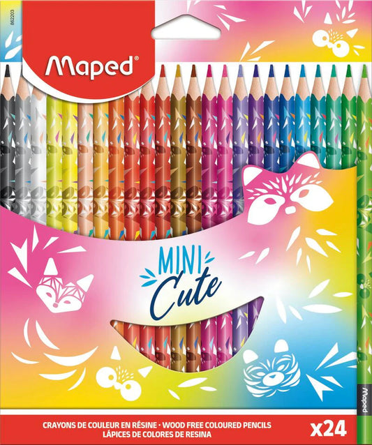 LAPICES MINI CUTE X24 COLORES CAJA CARTON MAPED