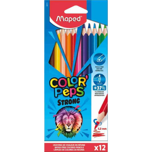 LAPICES 12 COLORES PEPS STRONG X12 EST CART MAPED