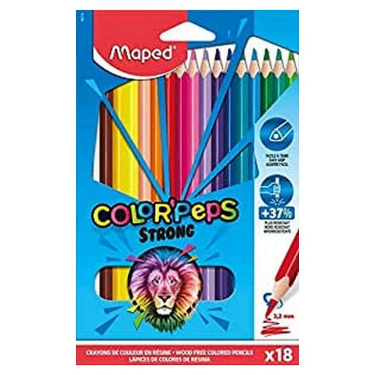 LAPICES 18 COLORES PEPS STRONG  CARDBOARD MAPED