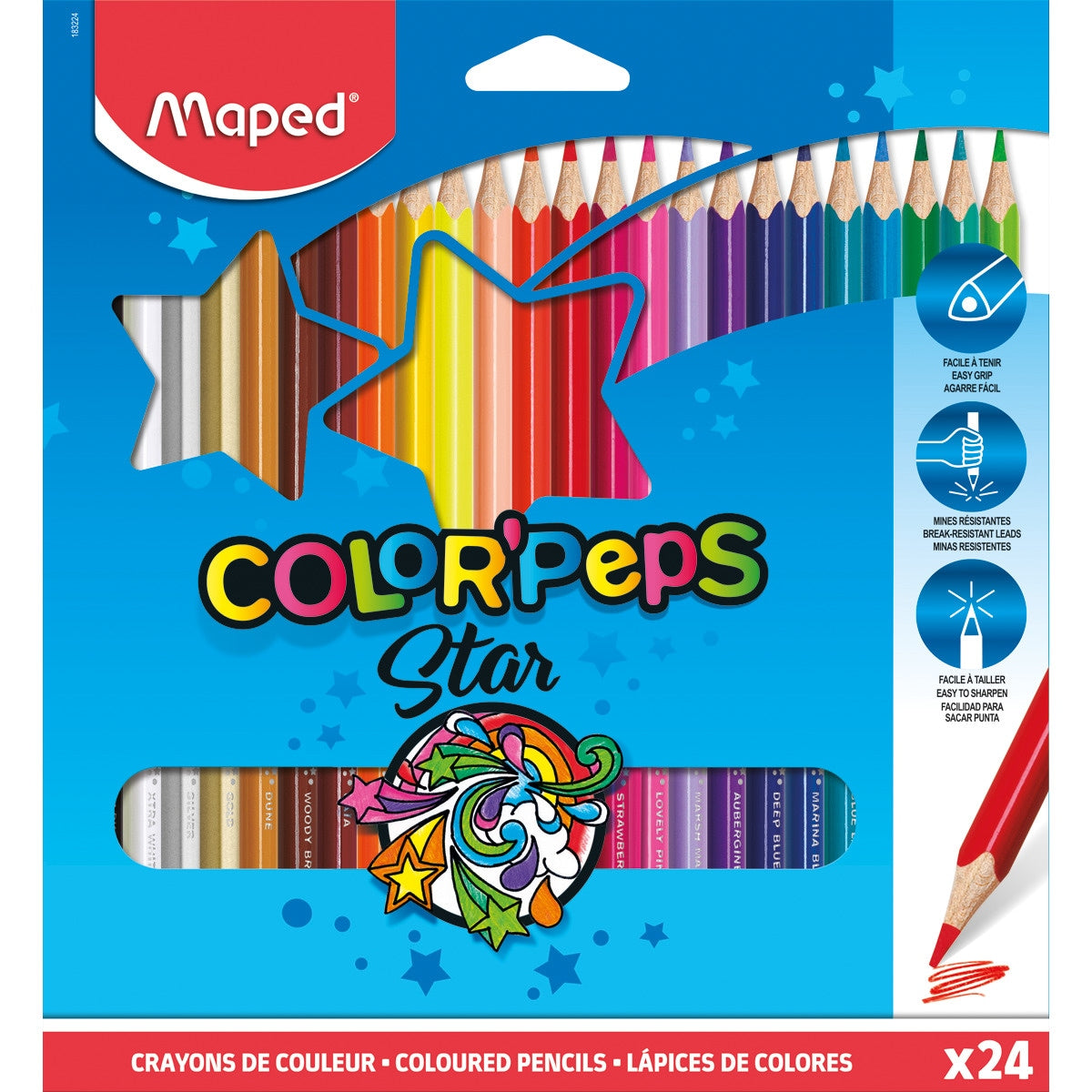 LAPICES 24 COLORES PEPS STRONG X24 CARDBOARD MAPED