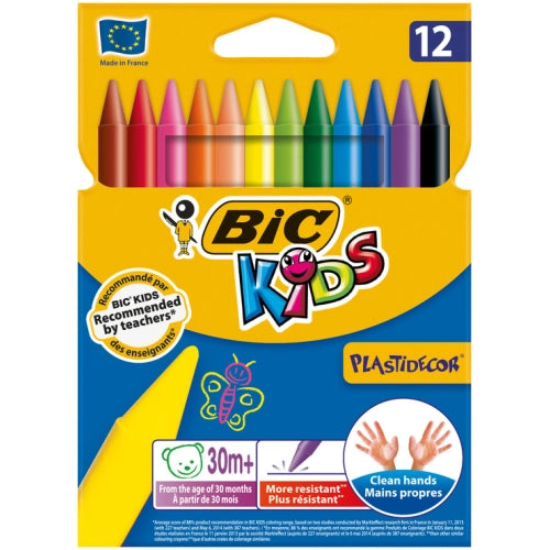 CERAS PLASTIDECOR 12 COLORES BIC