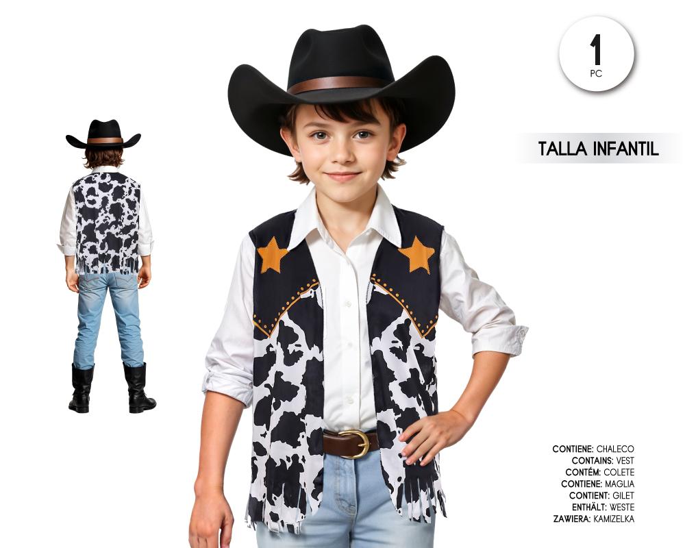 Chaleco Vaquero Negro Infantil Disfraz