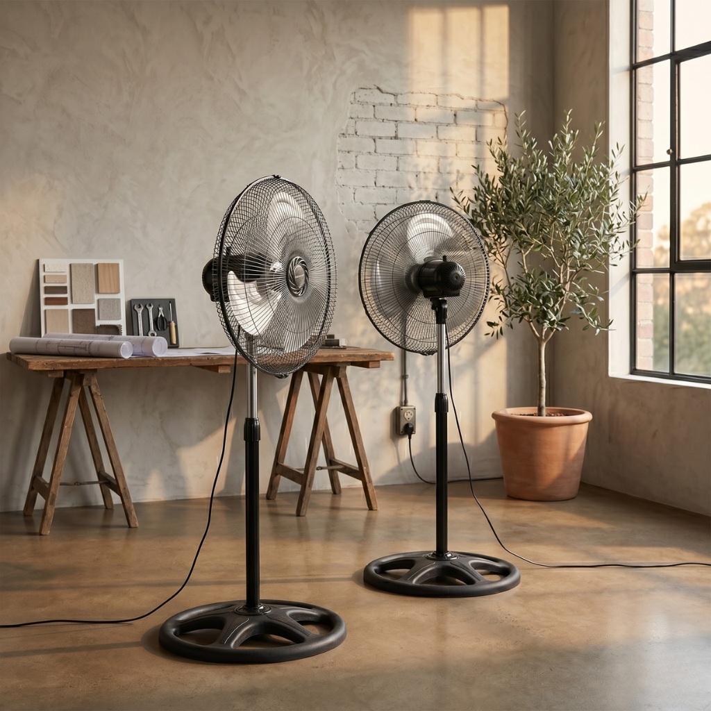 Pack 2 Ventiladores de Pie 80W Pro | Alta Potencia y Rendimiento | Pack Doble (2 Unidades)