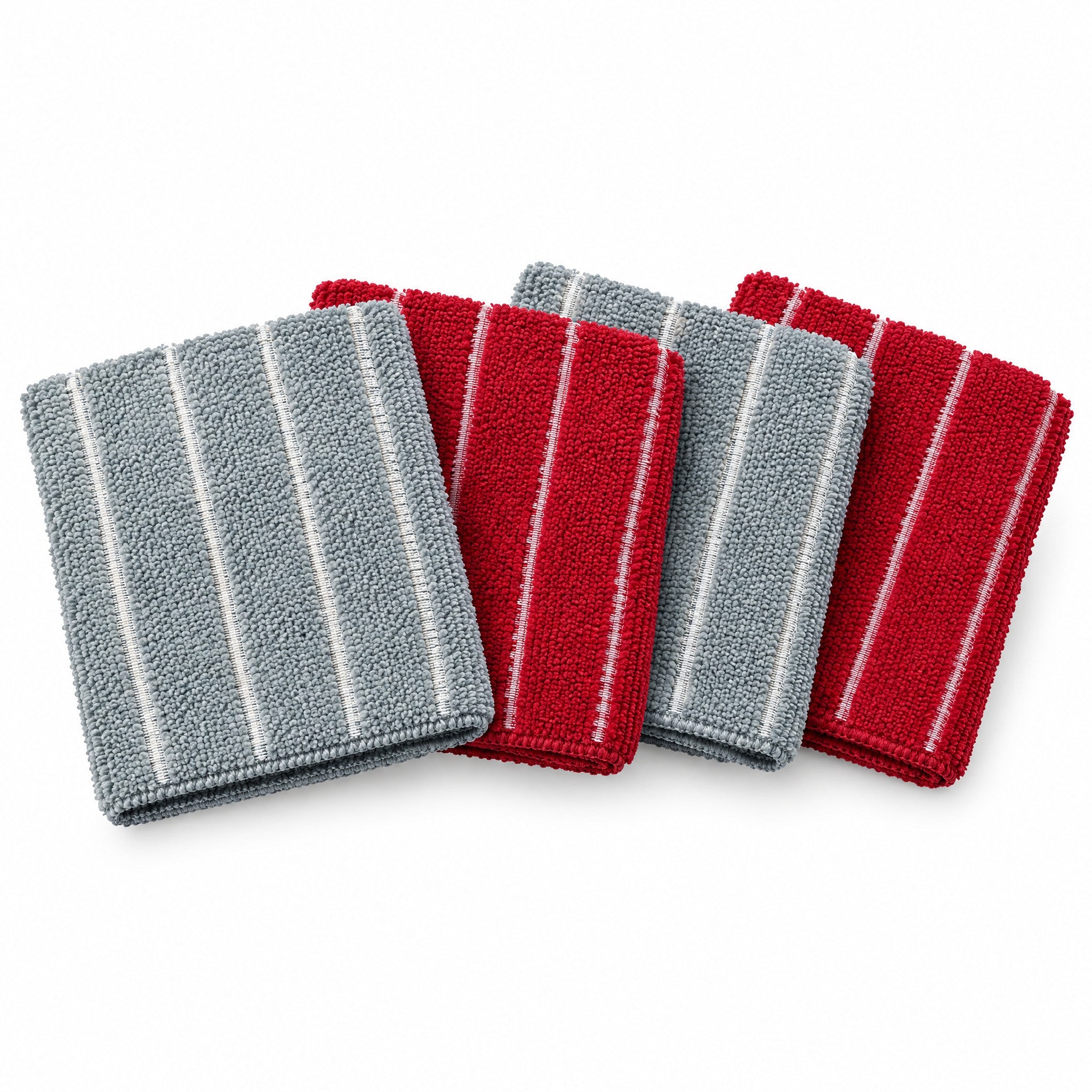 Pack 4 bayetas microfibra gris y rojo