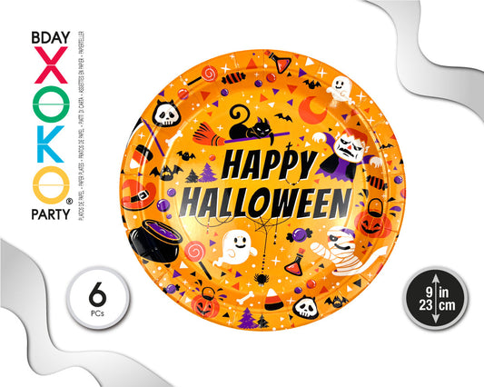 PACK 6 PLATOS DESECHABLES DE HALLOWEEN