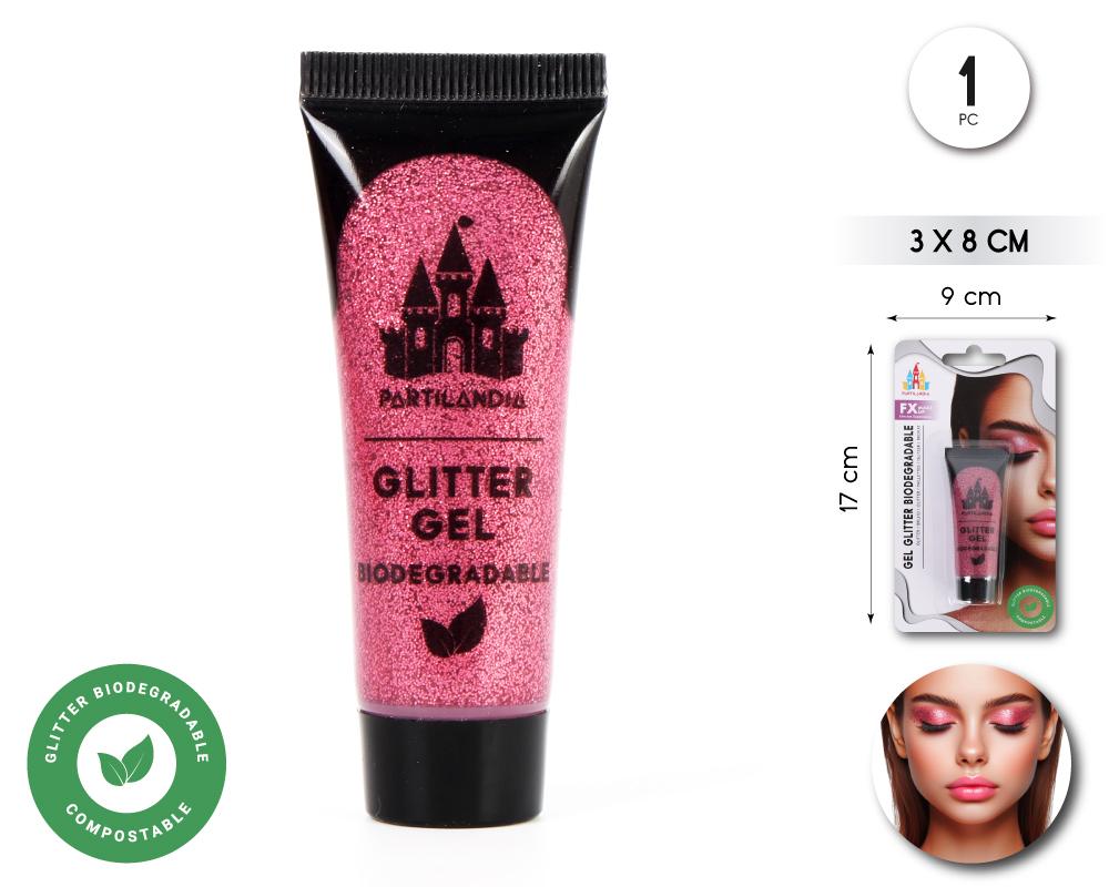 Gel Glitter Rosa Biodegradable para Carnaval