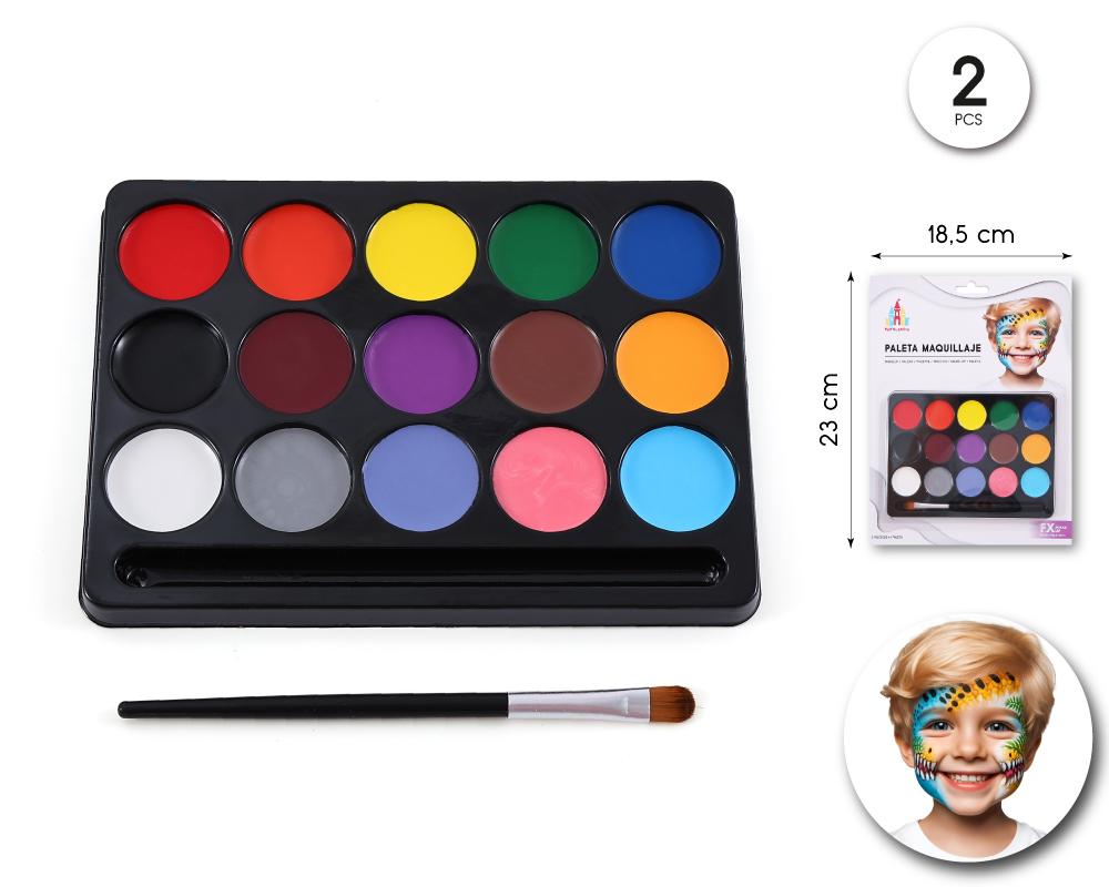 Kit de Maquillaje 15 Colores para Disfraces y Carnaval