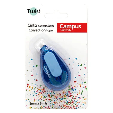 Corrector en Cinta Campus University Twist 5mm x 5m Azul Blíster /1 ud.