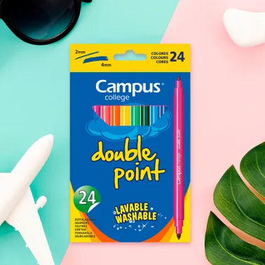 Rotuladores Doble Punta Campus College 24 Colores