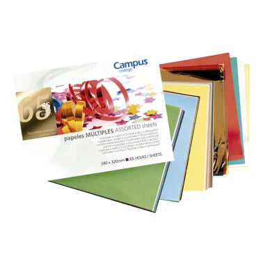 Bloc Papel Múltiple Campus College Folio 65 Hojas Colores Surtidos