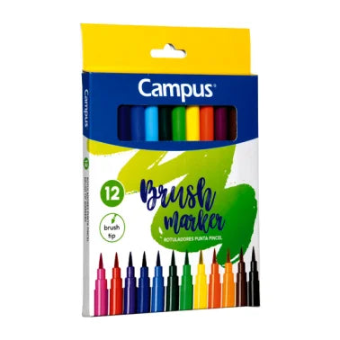 Rotuladores Punta Pincel Campus 12 colores