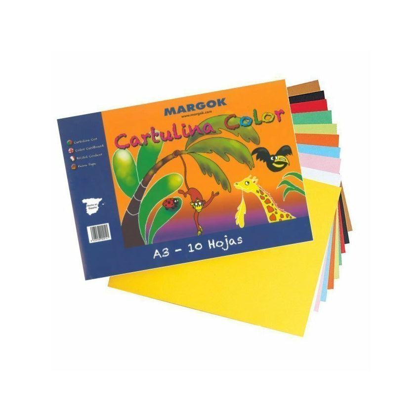 BLOC CARTULINA A3 COLORES MANUALIDADES MARGOK