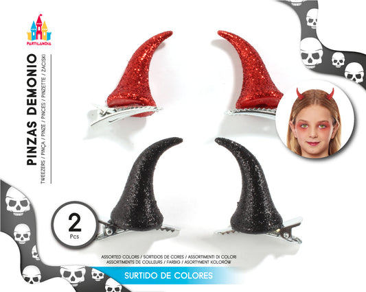 PINZAS DE CUERNOS DE DEMONIO METALICO