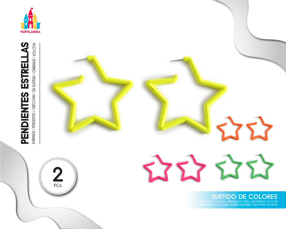Pendientes Neón Estrella para Disfraces y Fiestas