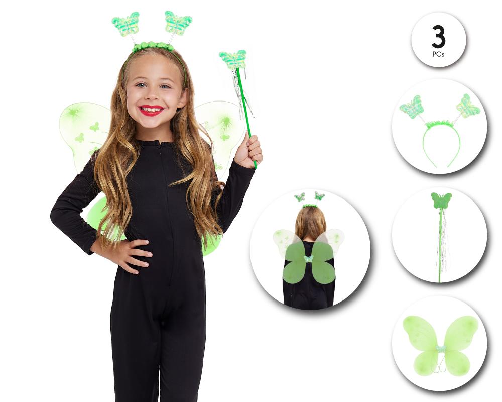 Conjunto Disfraz de Mariposa Verde para Niña