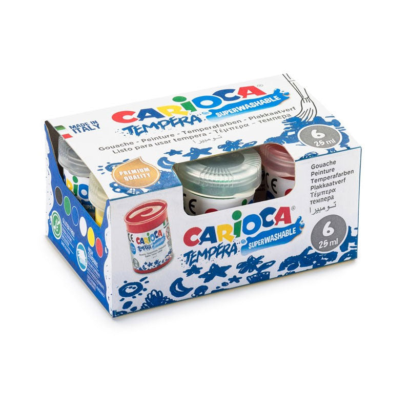 Tempera Carioca 25 Ml Caja de 6 Colores