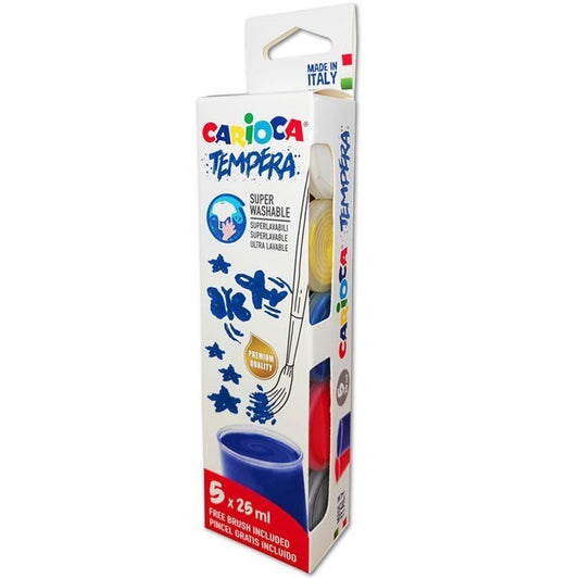 Tempera escolar Carioca Tempera 5x25ml+pincel