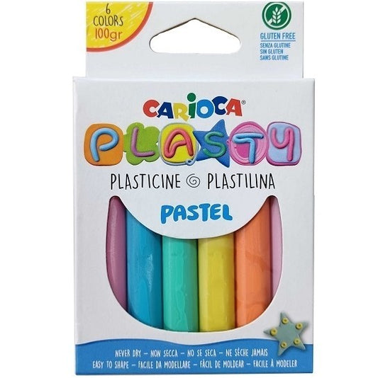 Plastilina Carioca Pastel Barra 20 Gr Caja de 6 Colores Surtidos