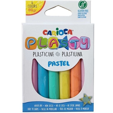Plastilina Carioca Pastel Barra 20 Gr Caja de 6 Colores Surtidos