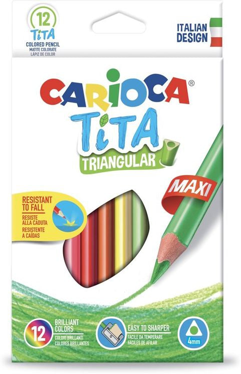 LAPICES 12 COLORES JUMBO TRIANGULAR TITA CARIOCA