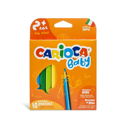 Lapices de colores carioca baby 2 años+ caja de 10 colores surtidos