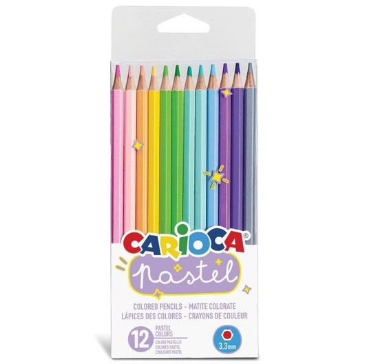 Lapices de colores carioca pastel blister de 12 colores surtidos