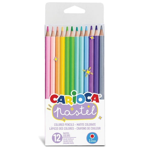 Lapices de colores carioca pastel blister de 12 colores surtidos