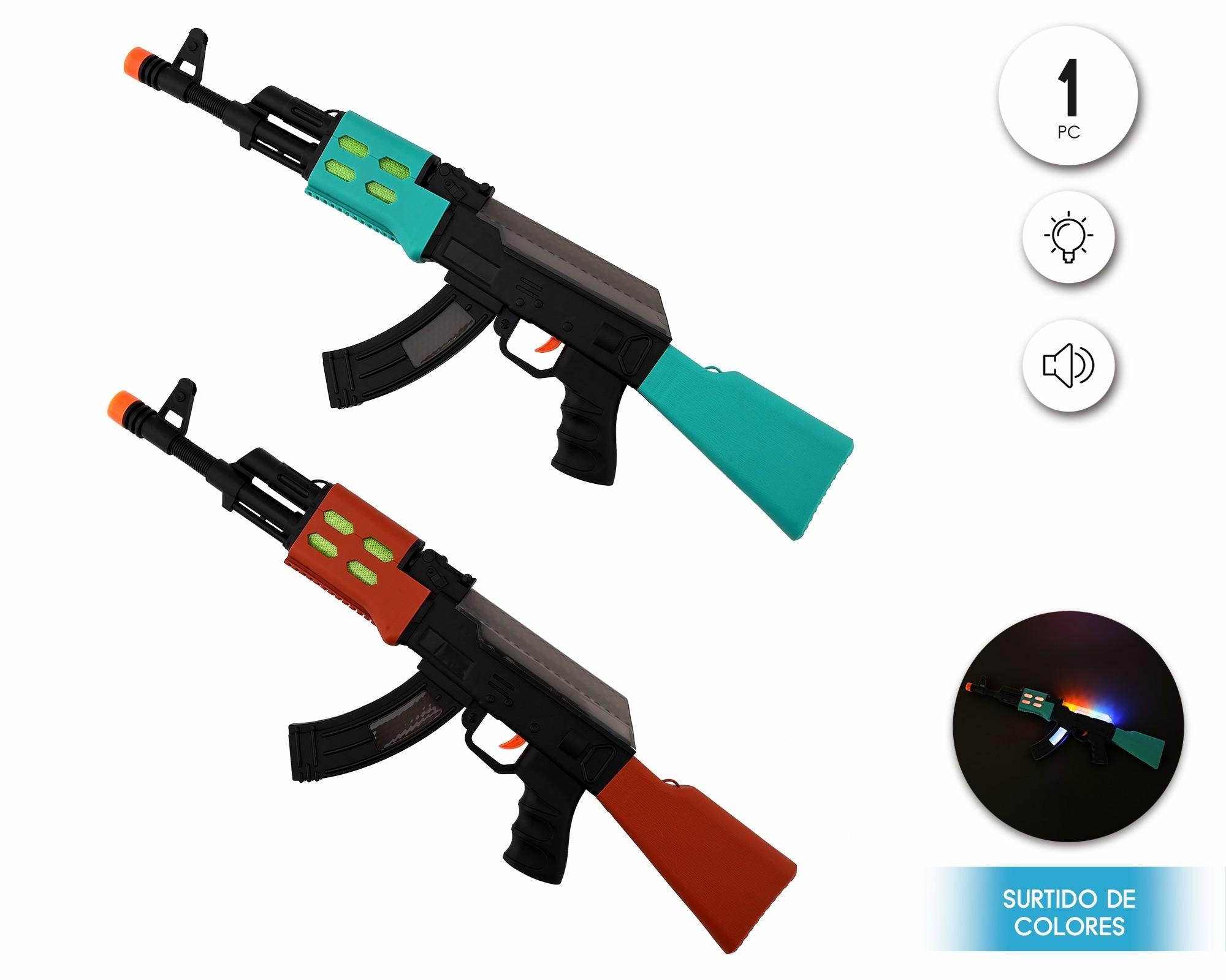 Rifle con Luz y Sonido - Accesorio Disfraz
