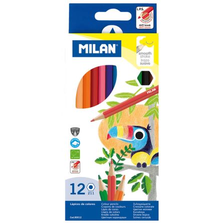 CAJA LAPICES 12 COLORES MILAN 80012