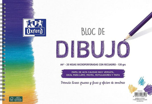 BLOC DIBUJO A4+ RECUADRO 20H 130GR OXFORD 234