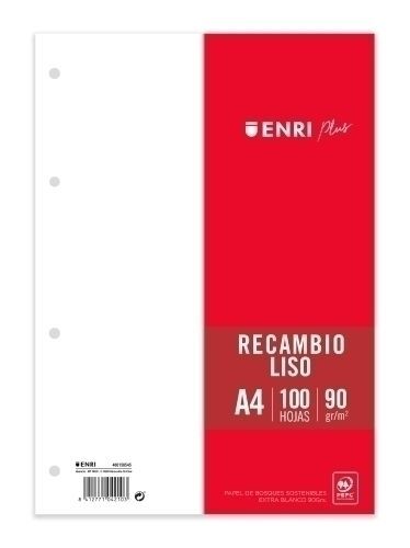 RECAMBIO A4 LISO 100H ENRI 045