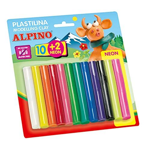 PLASTILINA 10+2 NEON 17 GR ALPINO