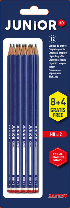 ALPINO 8 LAPICES + 4 GRATIS BLISTER JUNIOR