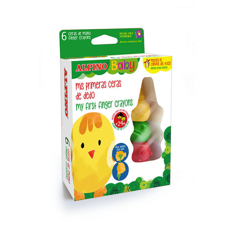 MIS PRIMERAS CERAS DE DEDO 6 ALPINO BABY FINGER CRAYONS