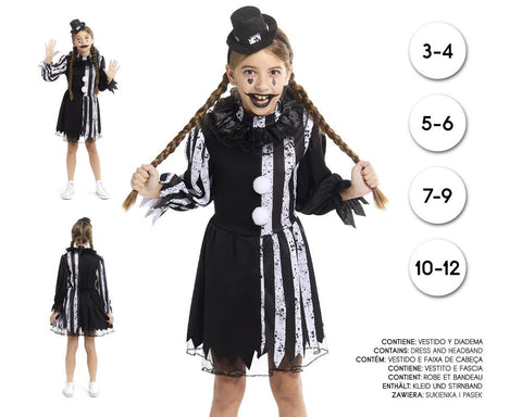 PAYASA BLANCO Y NEGRO 10-12