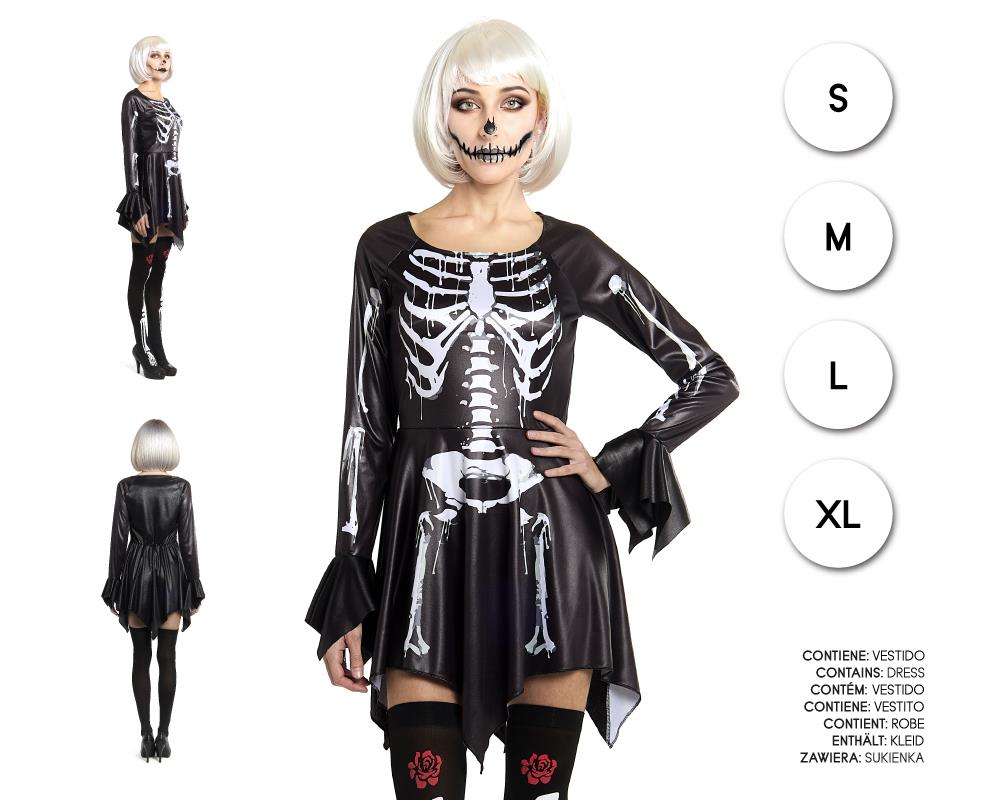 ESQUELETO VESTIDO NEGRO S