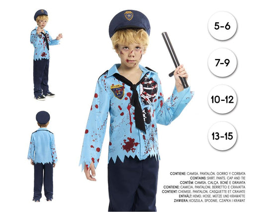 POLICIA ZOMBIE AZUL HOMBRE 7-9