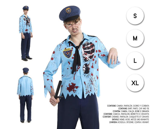 POLICIA ZOMBIE AZUL HOMBRE L