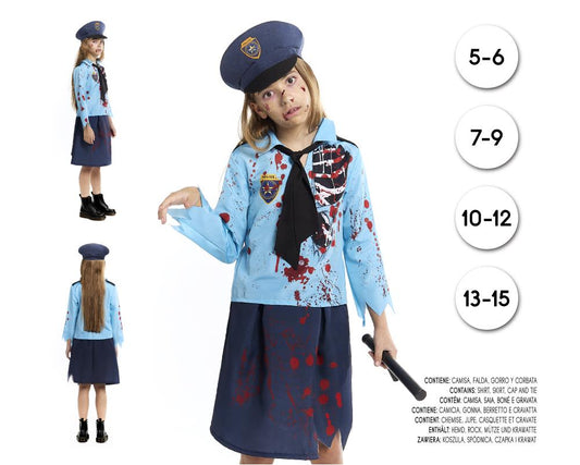POLICIA ZOMBIE AZUL MUJER 5-6