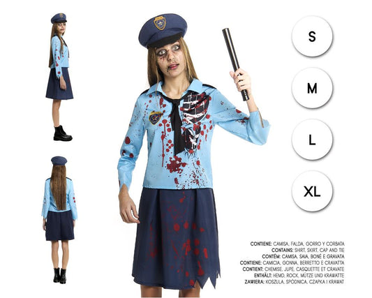POLICIA ZOMBIE AZUL MUJER M