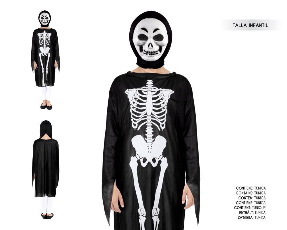 TUNICA 80CM INFANTIL ESQUELETO