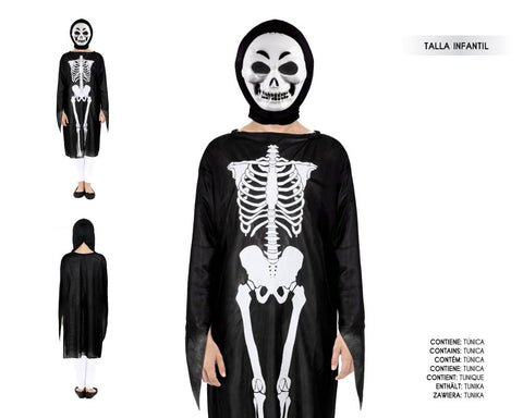TUNICA 80CM INFANTIL ESQUELETO