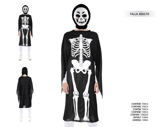 TUNICA 110CM ADULTO ESQUELETO