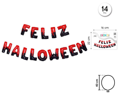GLOBOS LETRAS FELIZ HALLOWEEN