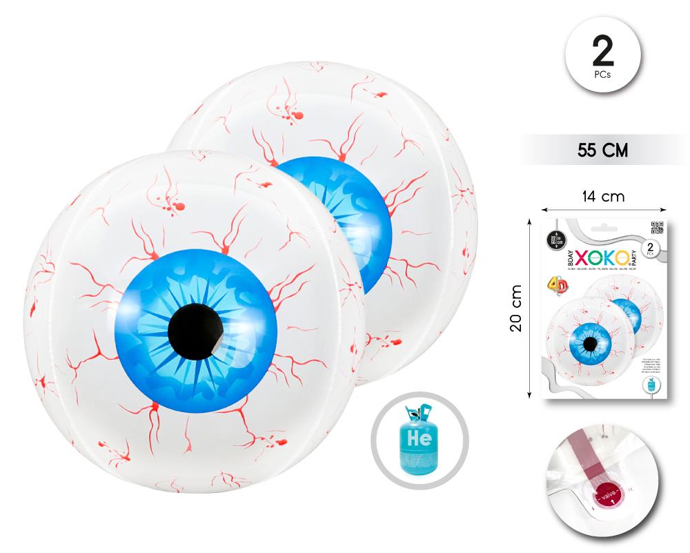 HINCHABLES OJOS 55CM  2PC AZUL