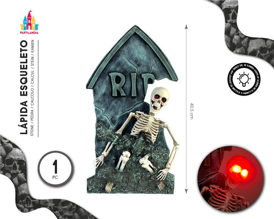 LAPIDA CON ESQUELETO ILUMINADO