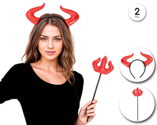 SET DEVIL GLITTER 2PC