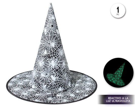 SOMBRERO DE BRUJA TELARANA FLUOR