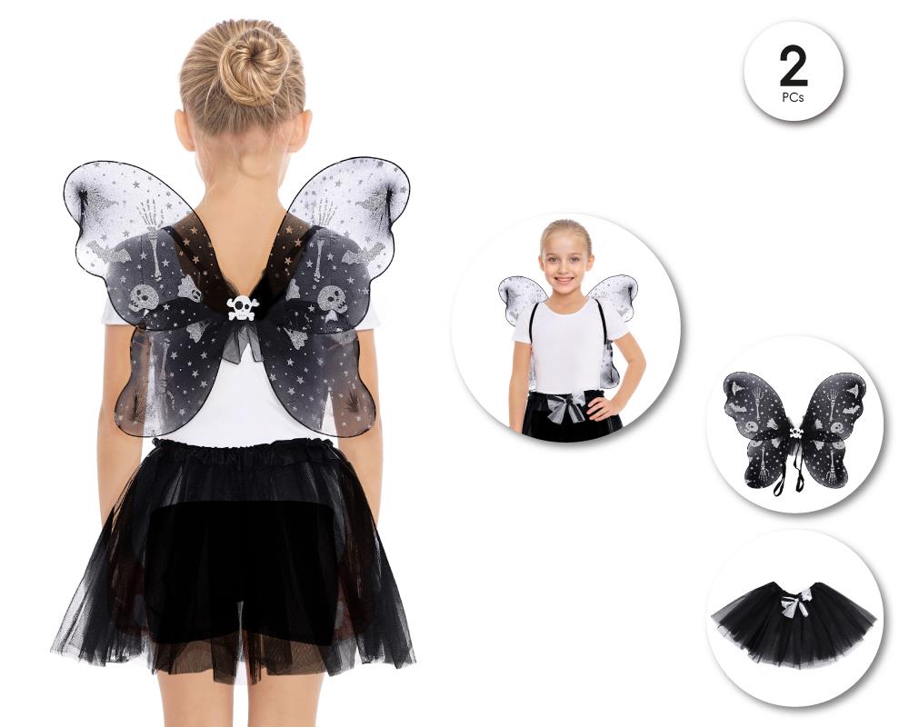 SET TUTU MARIPOSA HALLOWEEN 2PCS