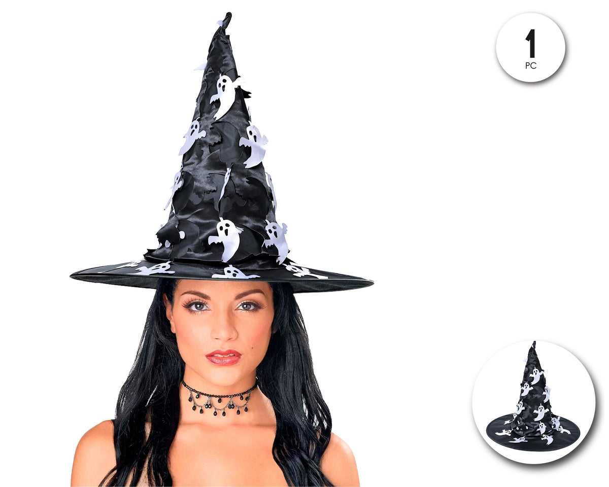 SOMBRERO BRUJA CON FANTASMA COLGANTE